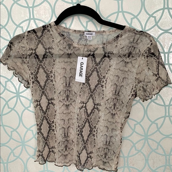 Snake print mesh t-shirt - Picture 4 of 4